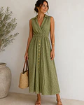 VESTIDO VERDE BORDADO