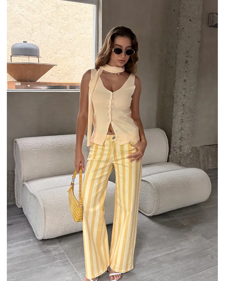JEANS RISCAS AMARELAS