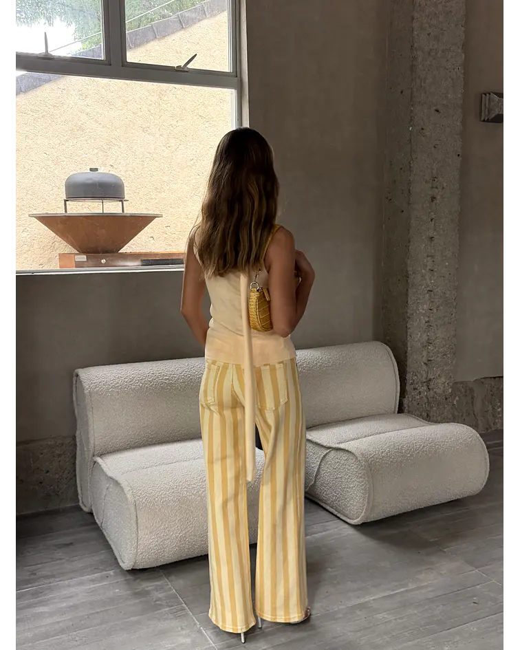 JEANS RISCAS AMARELAS