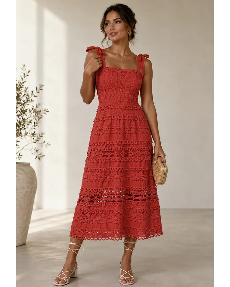 VESTIDO RENDA VERMELHO