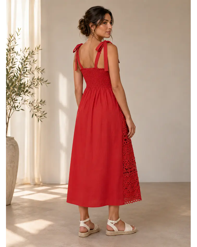 VESTIDO RENDA VERMELHO
