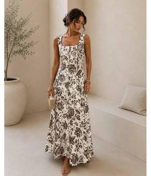 VESTIDO COMPRIDO ESTAMPADO