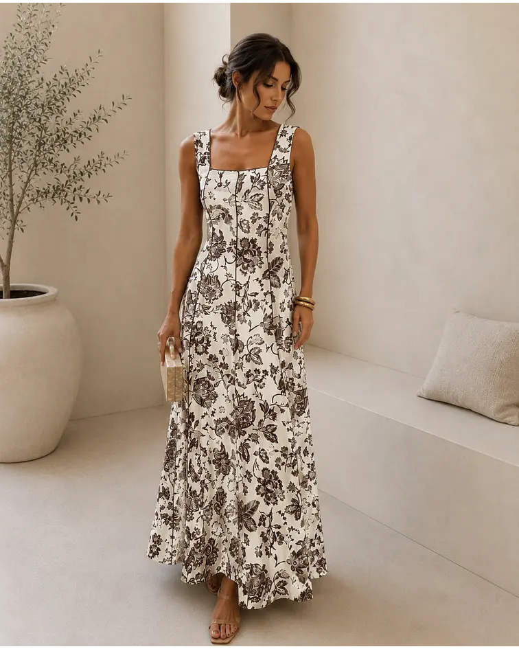 VESTIDO COMPRIDO ESTAMPADO