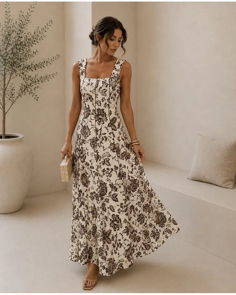 VESTIDO COMPRIDO ESTAMPADO