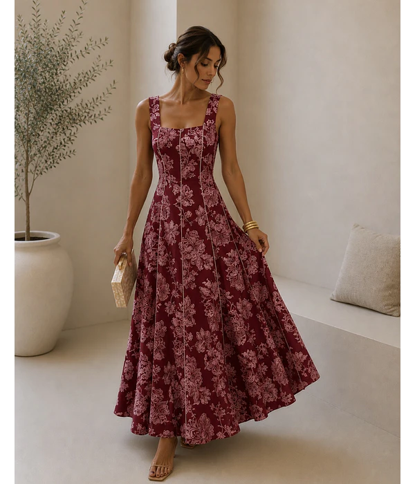 VESTIDO COMPRIDO ESTAMPADO 