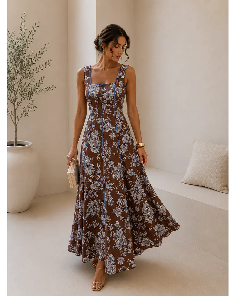 VESTIDO COMPRIDO ESTAMPADO 