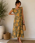 VESTIDO COM FOLHO ESTAMPADO