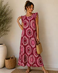VESTIDO COM FOLHO ESTAMPADO
