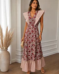 VESTIDO ESTAMPADO FOLHOS