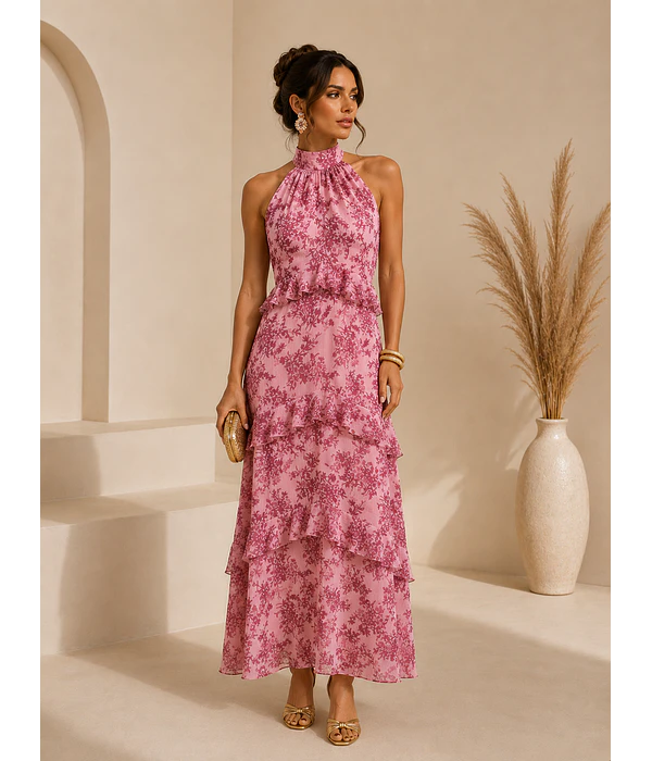 VESTIDO ESTAMPADO FOLHOS