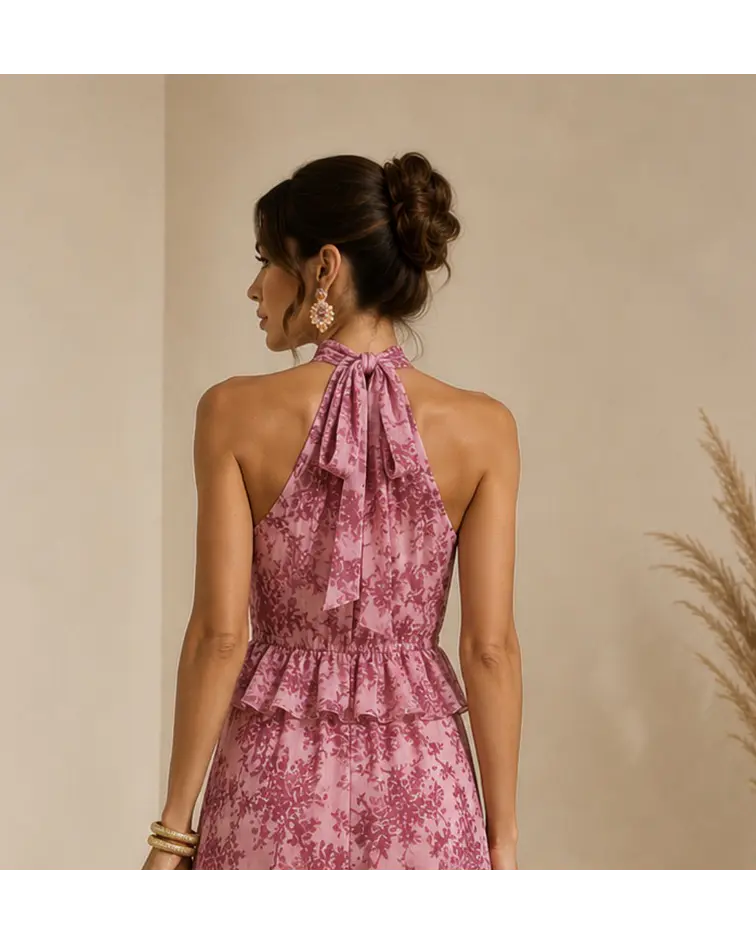 VESTIDO ESTAMPADO FOLHOS