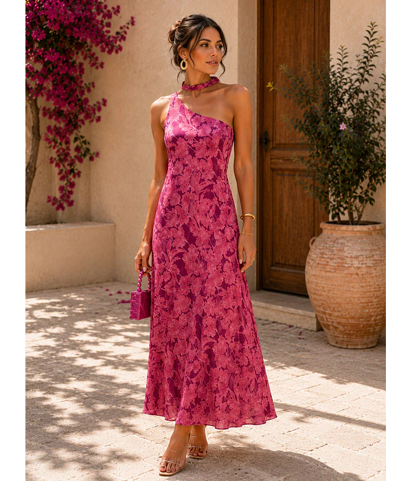VESTIDO ASSIMÉTRICO ESTAMPADO