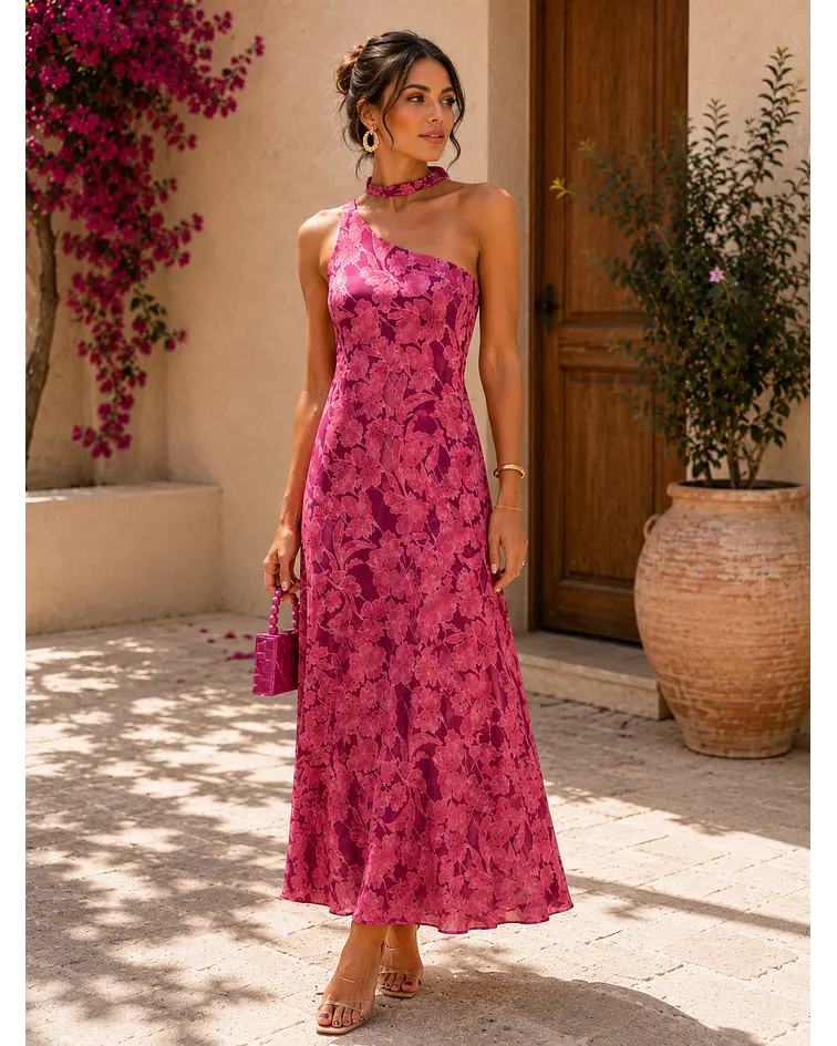 VESTIDO ASSIMÉTRICO ESTAMPADO