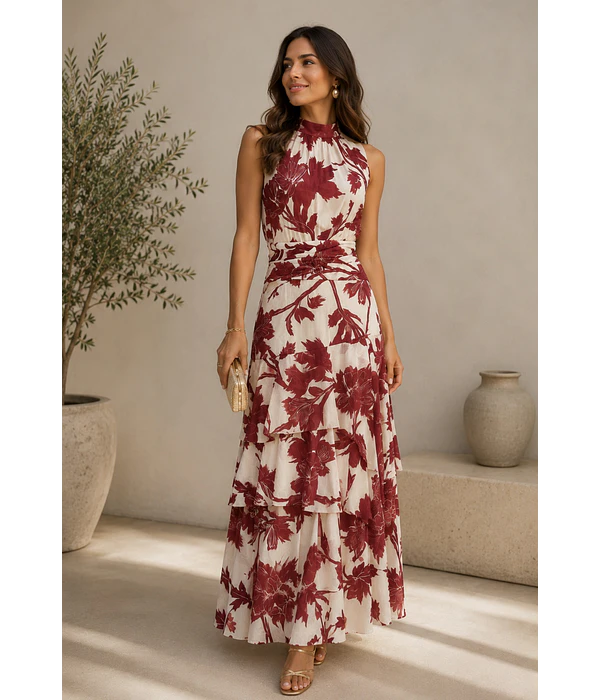 VESTIDO ESTAMPADO FOLHOS