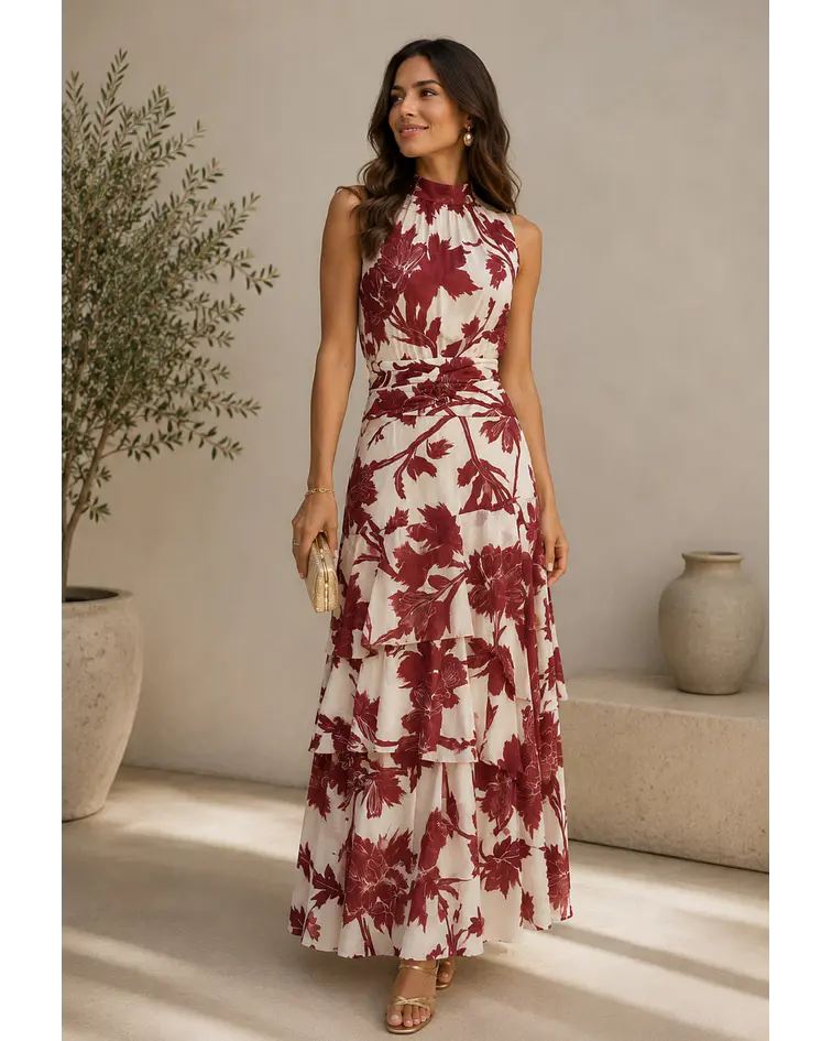 VESTIDO ESTAMPADO FOLHOS