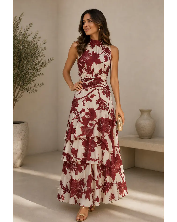 VESTIDO ESTAMPADO FOLHOS