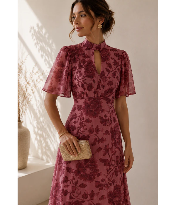 VESTIDO ESTAMPADO COMPRIDO