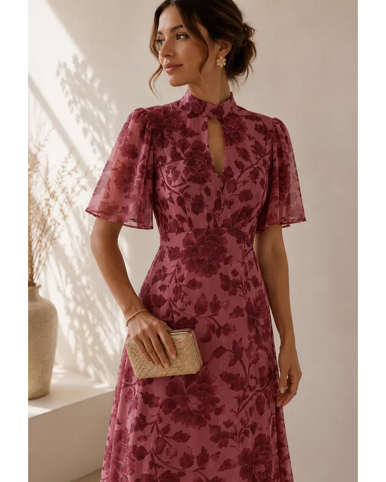 VESTIDO ESTAMPADO COMPRIDO