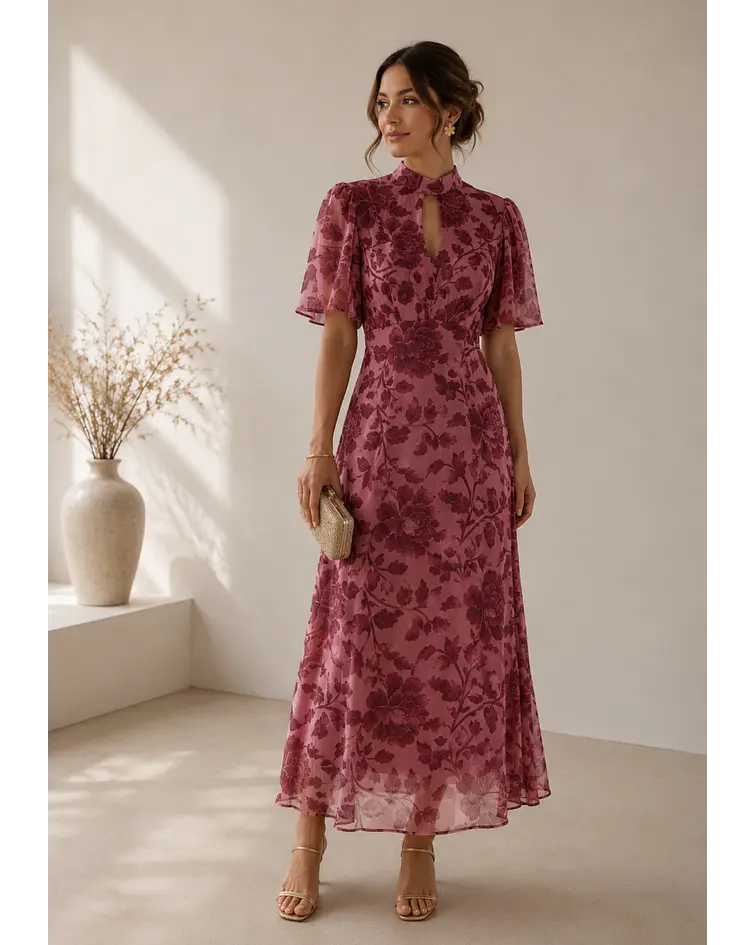 VESTIDO ESTAMPADO COMPRIDO