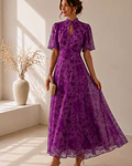 VESTIDO ESTAMPADO COMPRIDO 