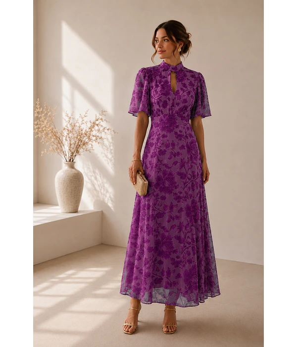 VESTIDO ESTAMPADO COMPRIDO 
