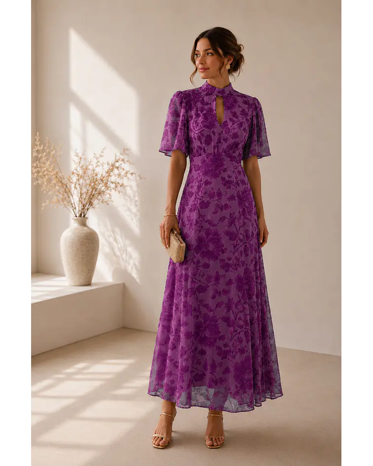 VESTIDO ESTAMPADO COMPRIDO 