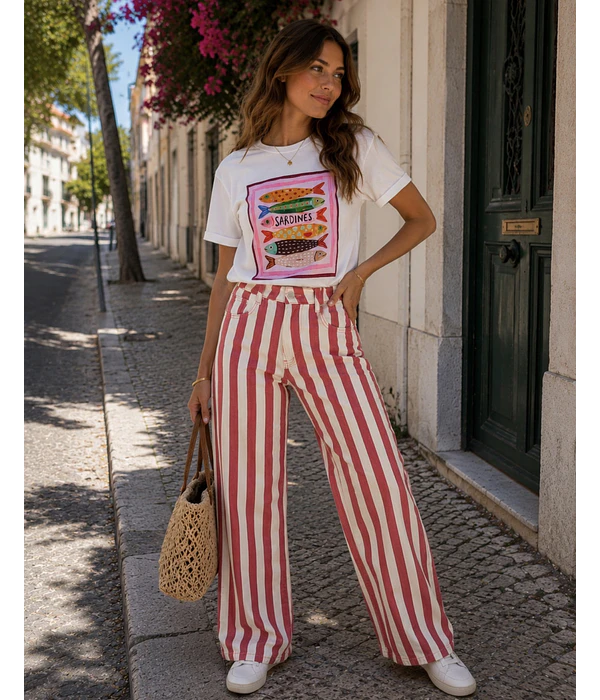 JEANS RISCAS BORDÔ