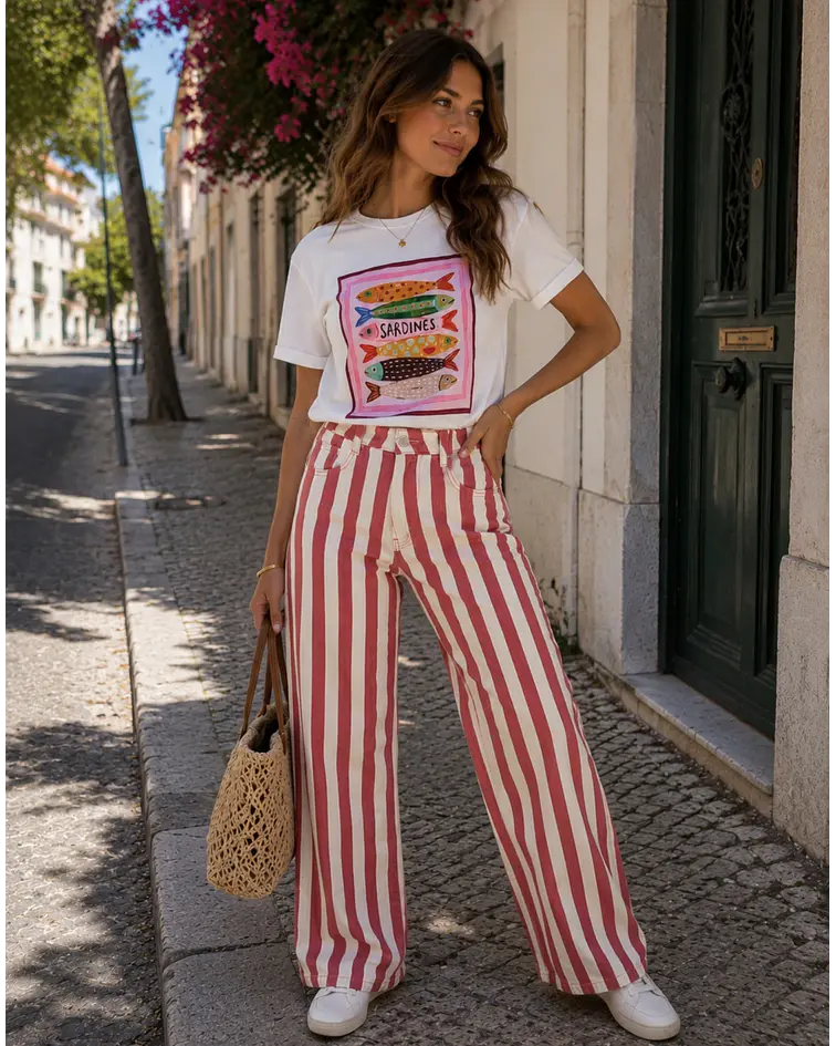 JEANS RISCAS BORDÔ