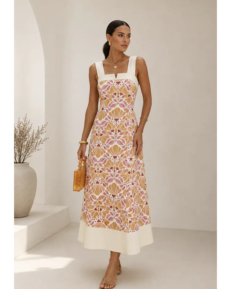 VESTIDO ESTAMPADO COMPRIDO