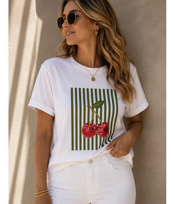 TSHIRT ESTAMPADA CEREJAS 