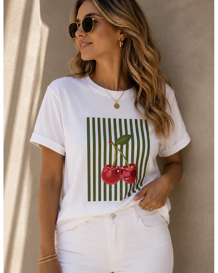 TSHIRT ESTAMPADA CEREJAS 