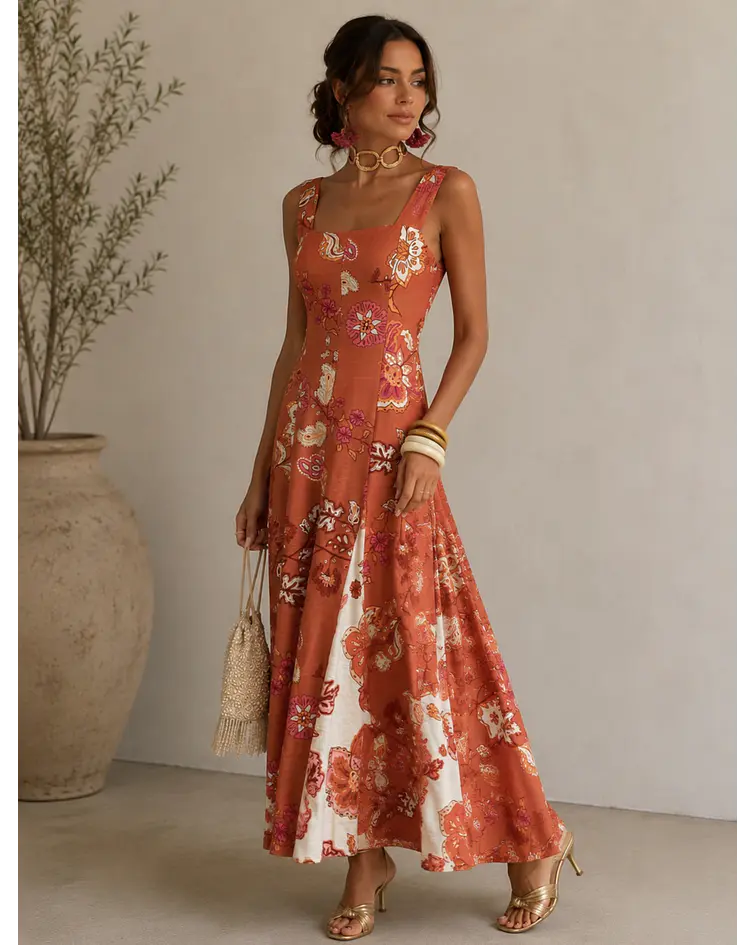 VESTIDO TIJOLO ESTAMPADO