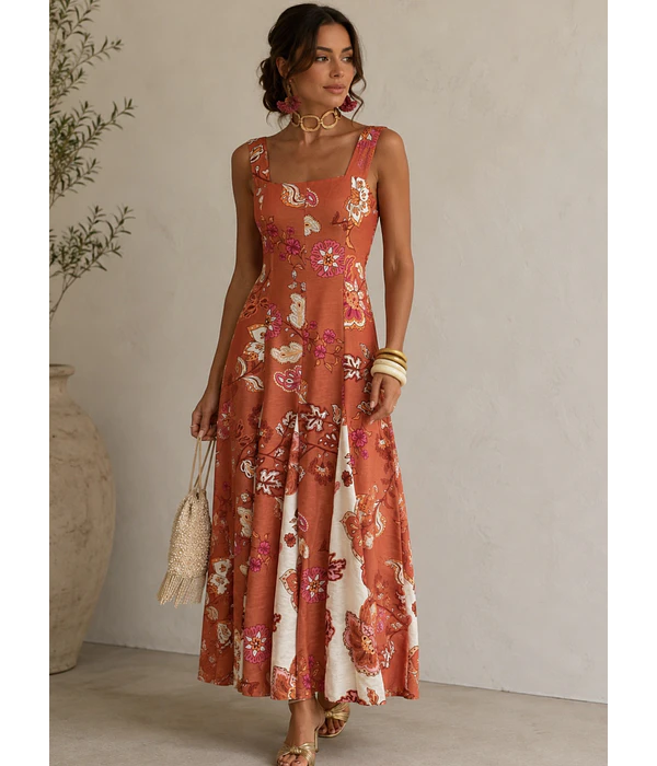 VESTIDO TIJOLO ESTAMPADO