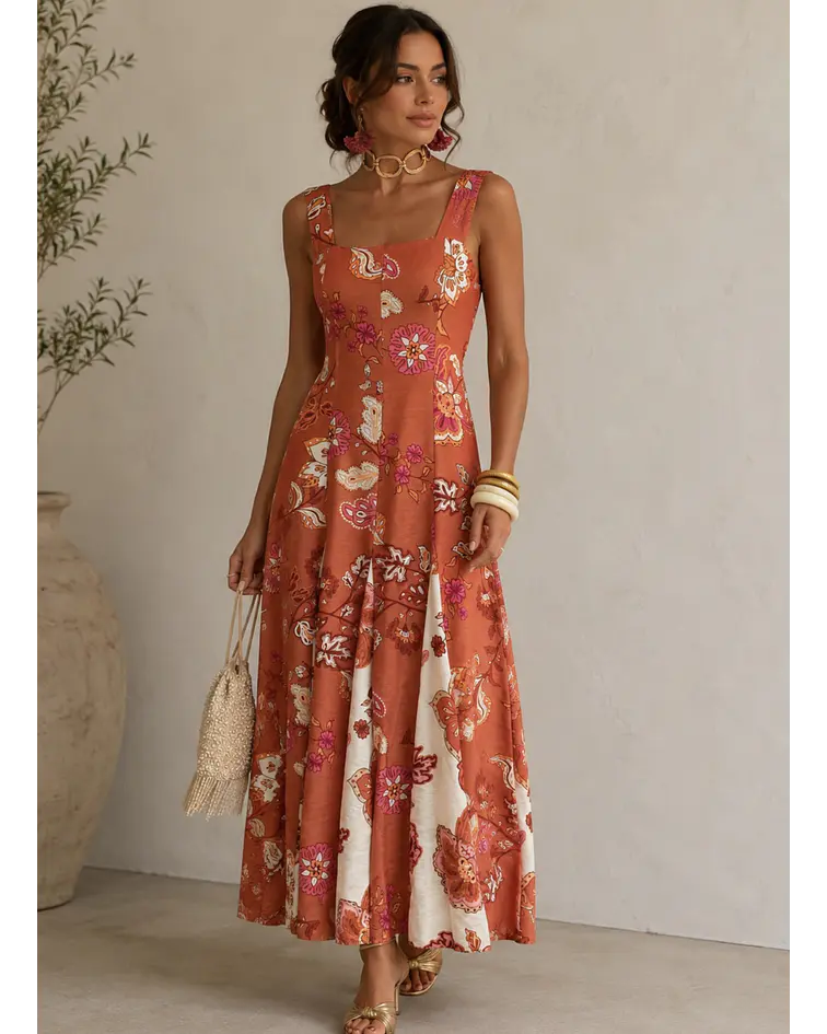 VESTIDO TIJOLO ESTAMPADO