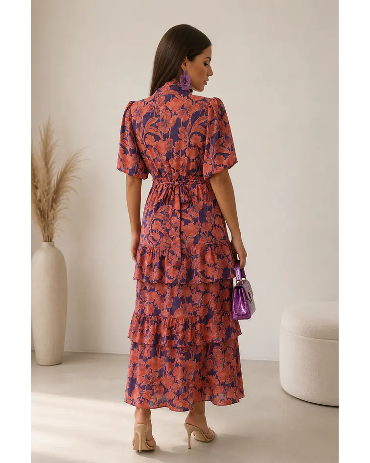 VESTIDO ESTAMPADO COMPRIDO