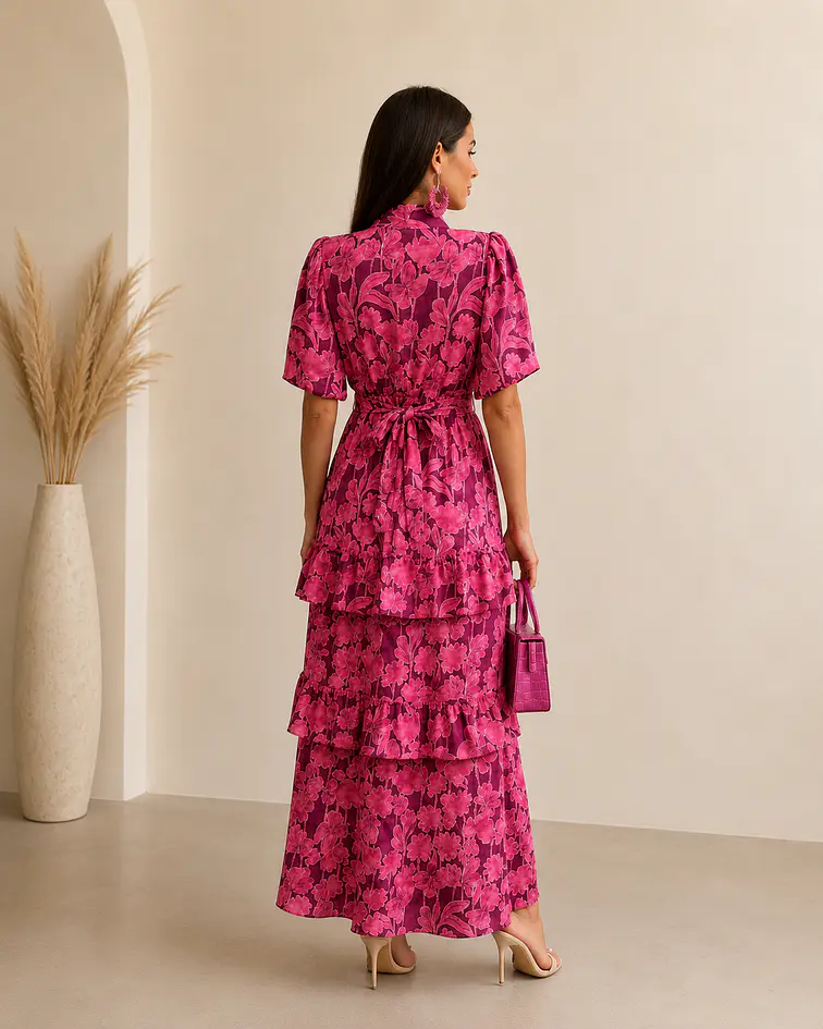 VESTIDO ESTAMPADO COMPRIDO