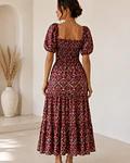 VESTIDO ESTAMPADO COM ABERTURA  