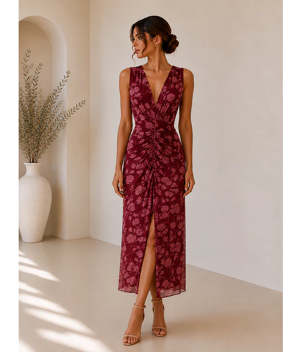 VESTIDO DRAPEADO TULE