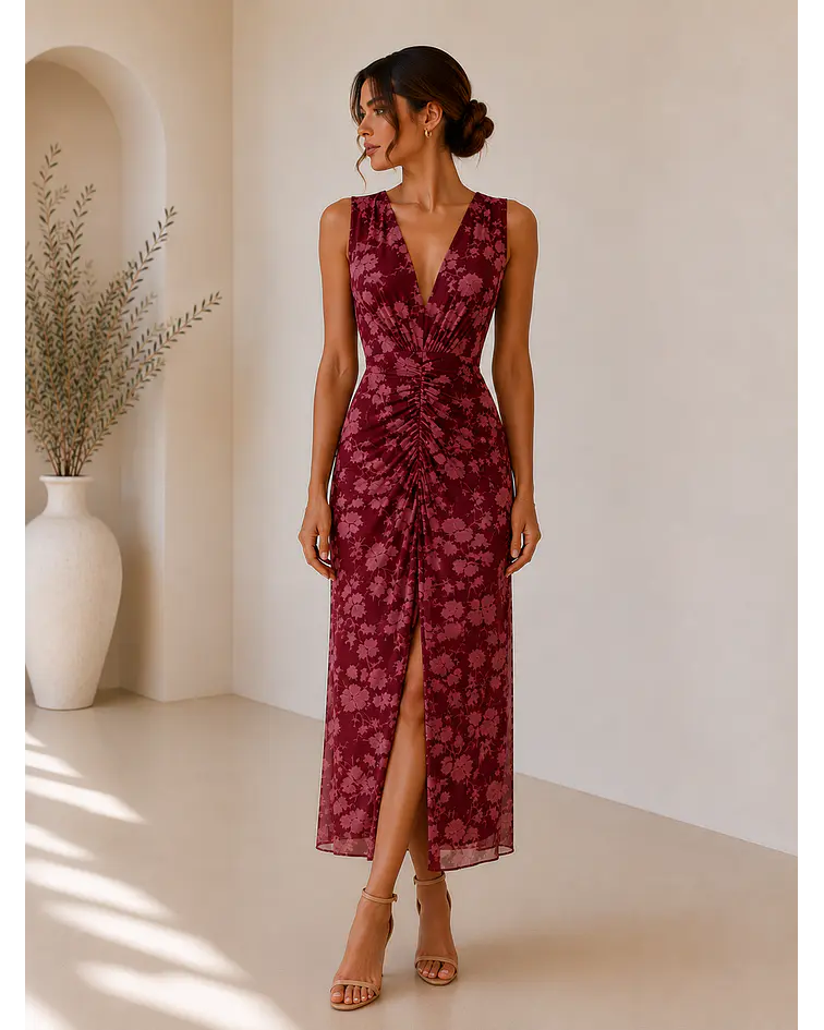 VESTIDO DRAPEADO TULE