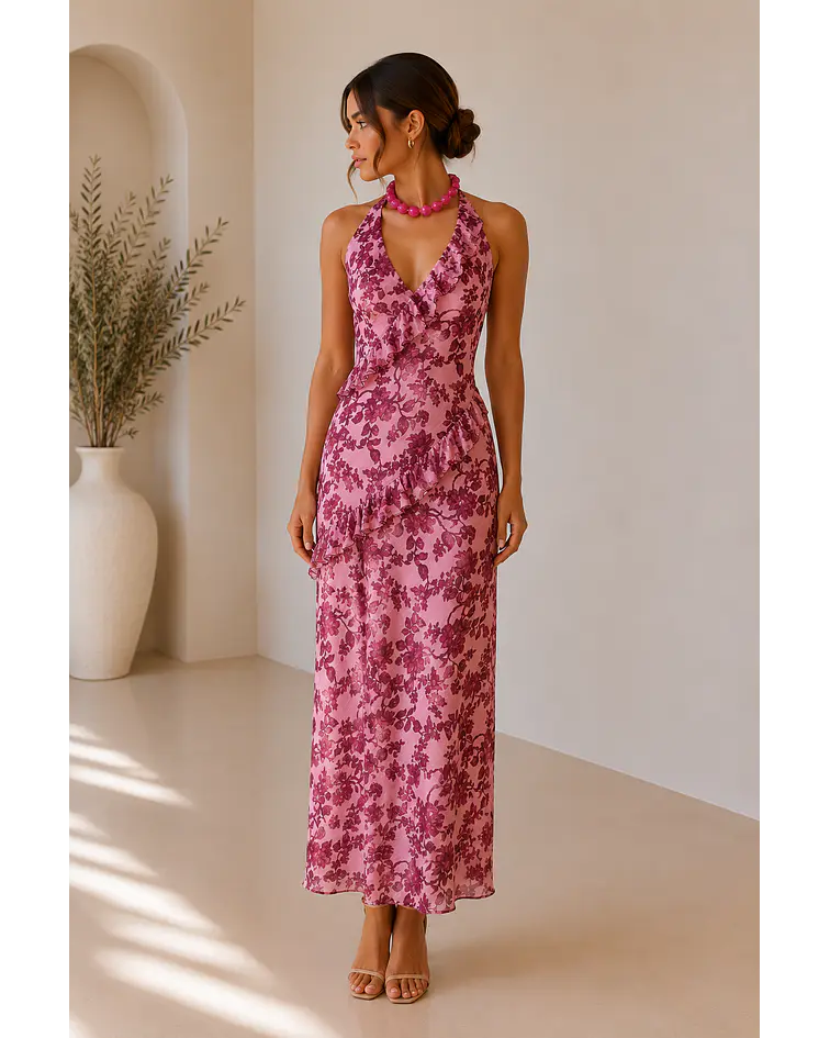 VESTIDO ESTAMPADO FOLHOS