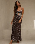VESTIDO BOLAS CASTANHO