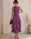 VESTIDO VICHY FOLHOS