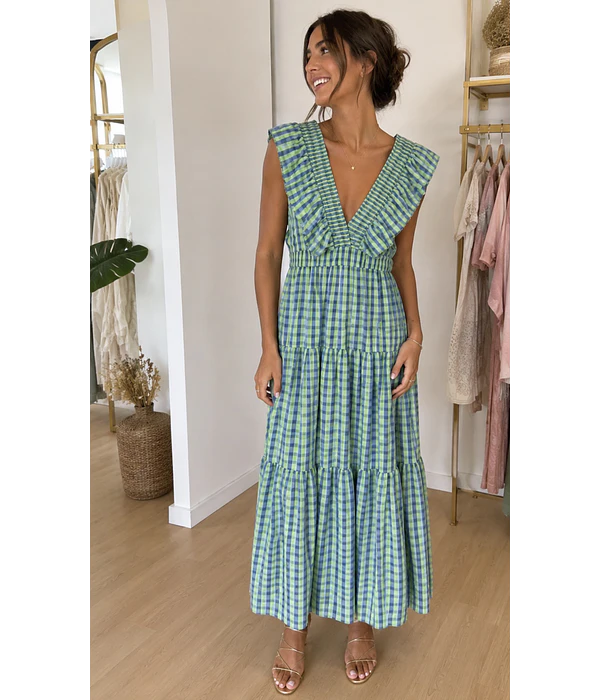 VESTIDO VICHY FOLHO
