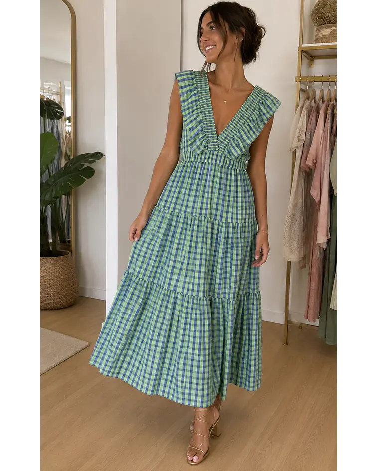 VESTIDO VICHY FOLHO