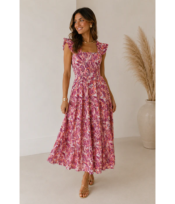 VESTIDO ESTAMPADO FAVO DE MEL