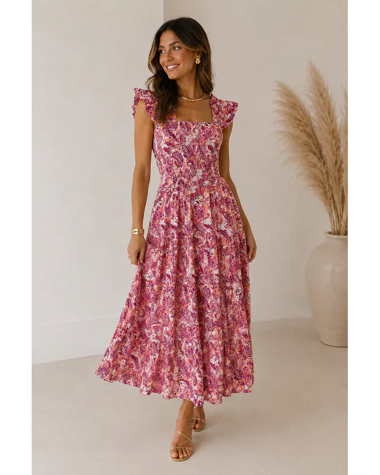 VESTIDO ESTAMPADO FAVO DE MEL