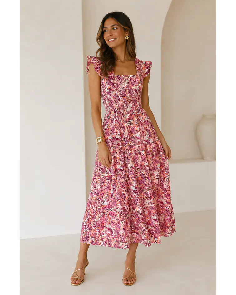 VESTIDO ESTAMPADO FAVO DE MEL