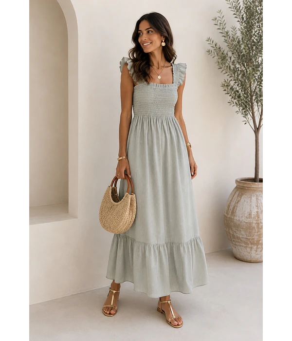 VESTIDO RISCAS FOLHO
