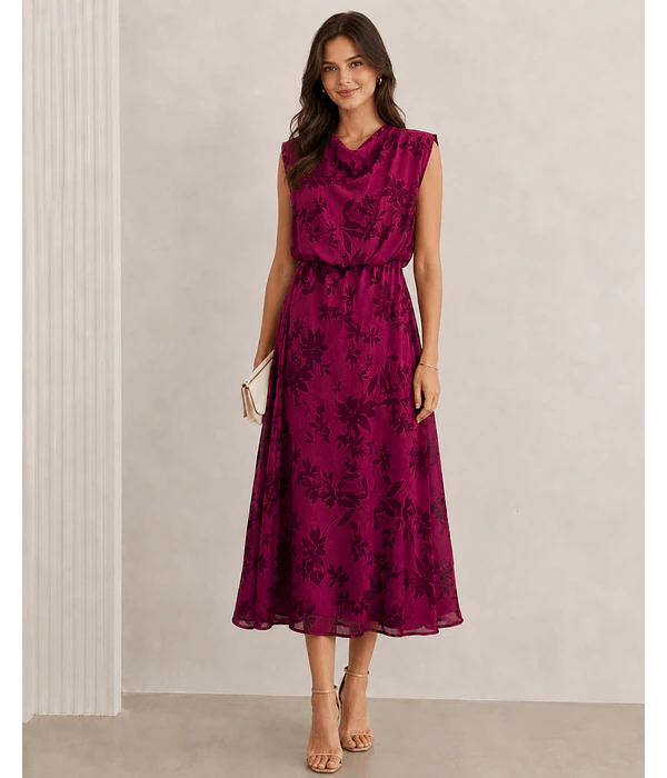 VESTIDO ESTAMPADO COM OBMREIRAS