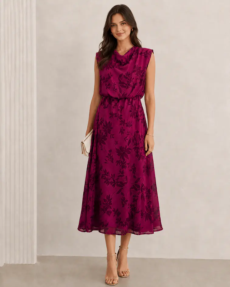 VESTIDO ESTAMPADO COM OBMREIRAS
